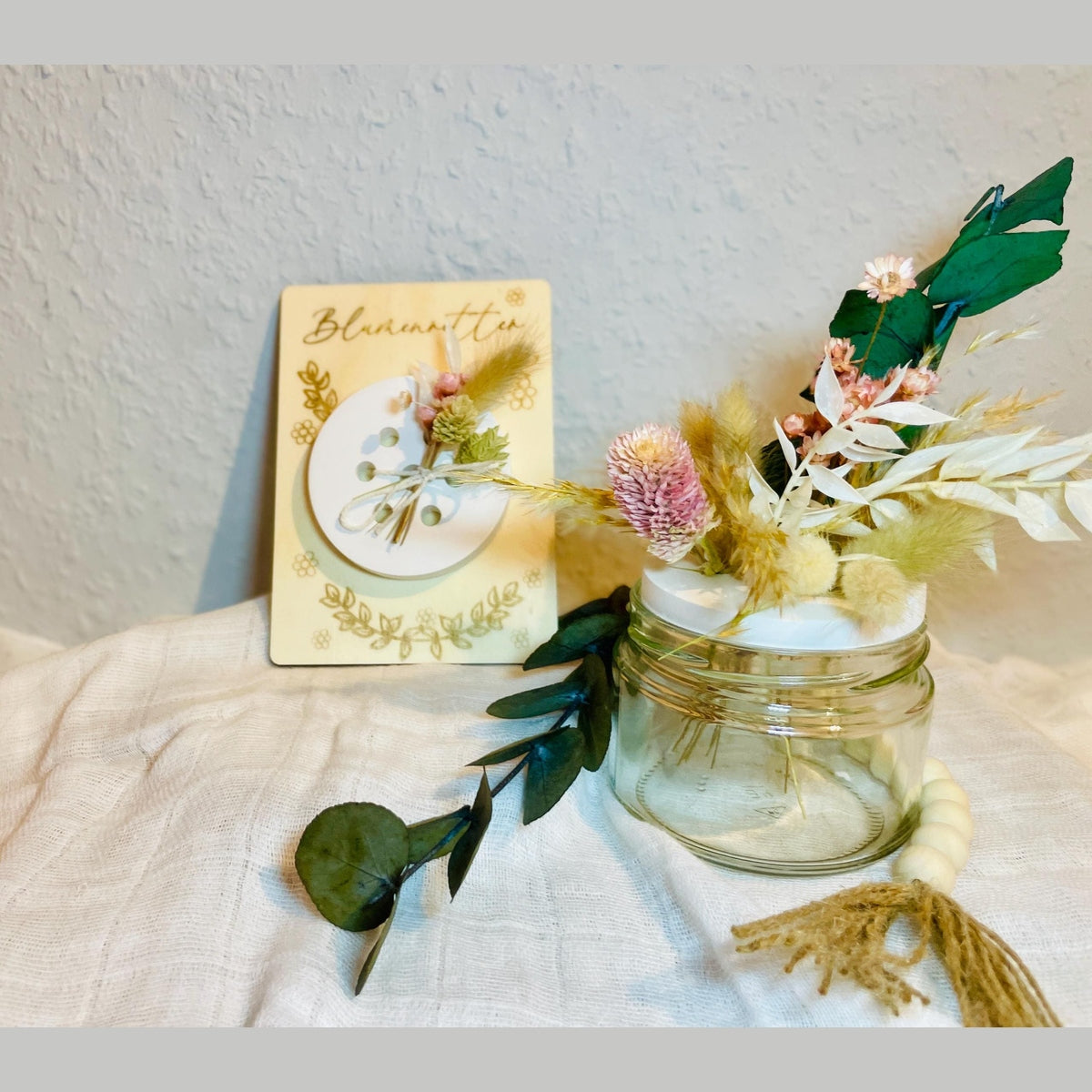Handgefertigter Blumenretter aus Raysin- die perfekte Geschenkidee passend für Glück Gläser Blumenretter Das Glückswerk