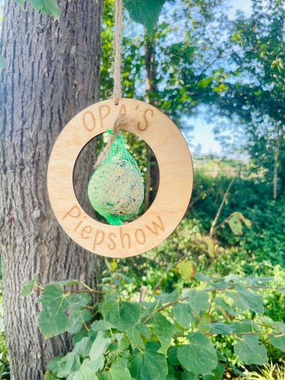 Opas Piepshow lustige Geschenkidee für Opa Papa Enkel Vogelhaus Vogelfutter Meisenknödel 20cm