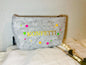 Kosmetiktasche, personalisierte Kosmetiktasche, Spruch Kosmetiktasche, Konfetti in dein Leben pusten, Geschenk für Freunde, positive Geschenkidee, Kosmetiktasche mit Spruch, Geschenk für Frauen, praktische Tasche, Geschenk zum Geburtstag,