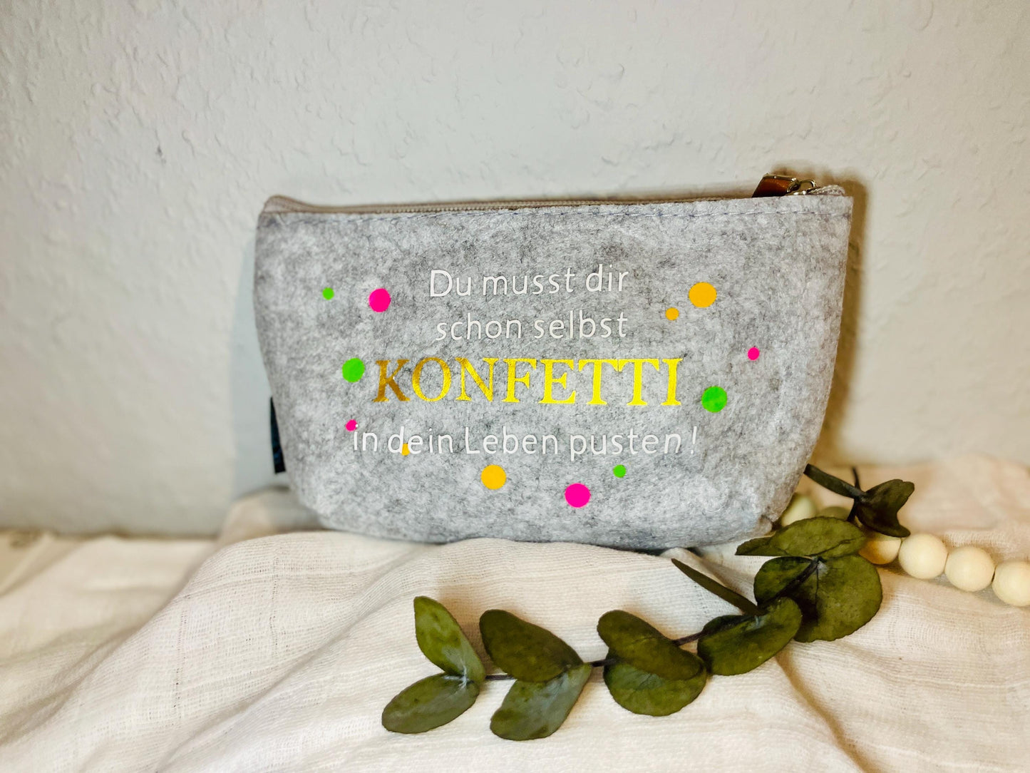 Kleine Tache als kosmetiktasche Schminktasche Kulturtasche mit Spruch Konfetti  für Mama beste Freundin Lieblings Mensch LieblingsDinge