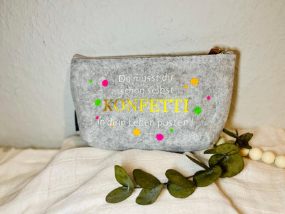 Kleine Tache als kosmetiktasche Schminktasche Kulturtasche mit Spruch Konfetti  für Mama beste Freundin Lieblings Mensch LieblingsDinge