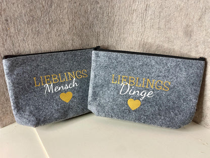 Kosmetiktasche Spruch Konfetti, Schminktasche aus RPET, Geschenk für beste Freundin, DasGlueckswerk, Hochzeit & Liebe, Cosmetic Bags, filz