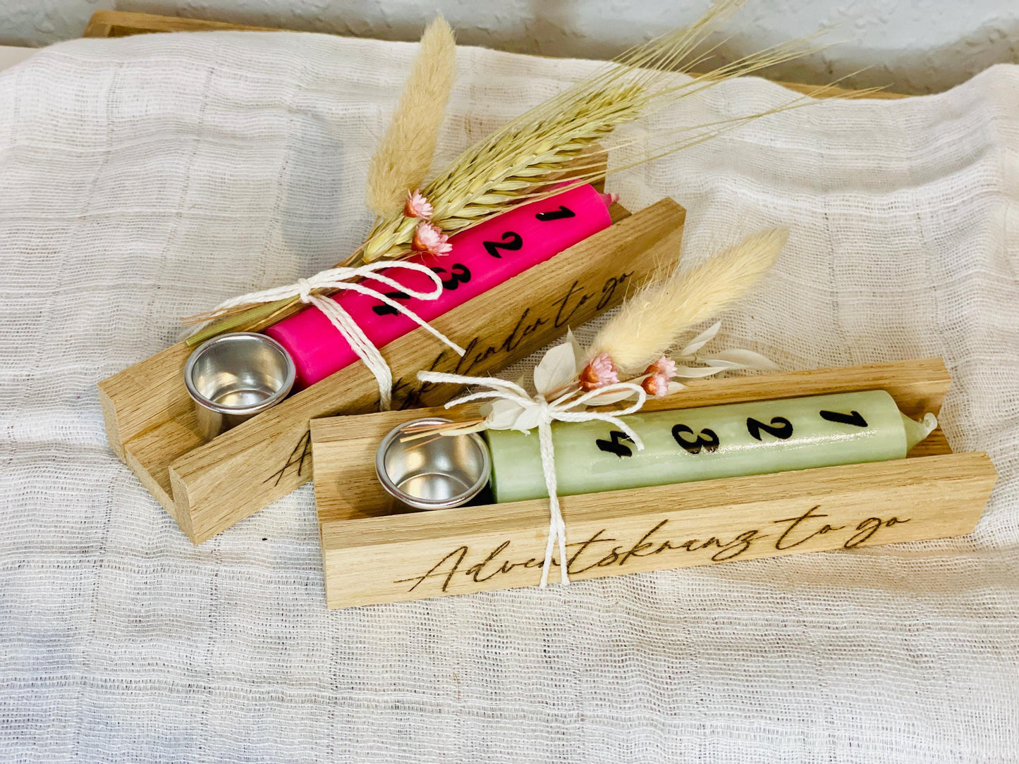 Adventskalener to go - mini Adventskranz zum verschenken Das Glückswerk