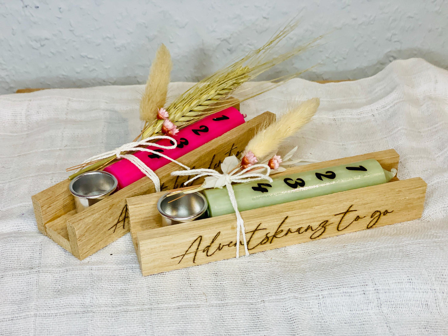 Adventskalener to go - mini Adventskranz zum verschenken Das Glückswerk