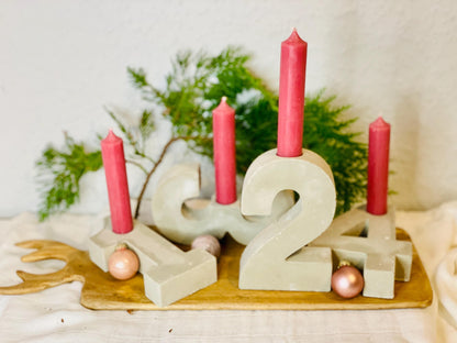 Adventskranz zahlen Weihnachtsdekoration Winterzeit für Stabkerzen Kerzen 1 2 3 4 Das Glückswerk