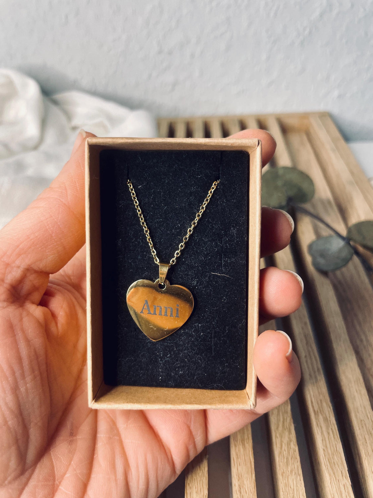 Halskette Herz Gravur, Anhänger Gold Silber Rosegold, im Schmuckkästchen mit Wunschtext, DasGlueckswerk, Personalisierte Geschenk, Charm Necklaces, obsidian