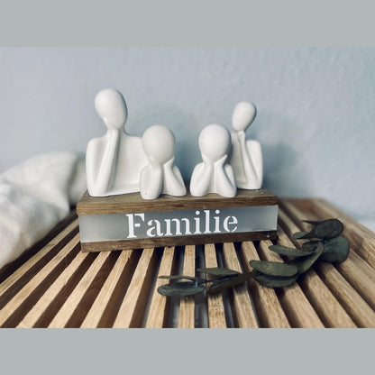 Personalisierter Ständer mit Wunschtext und Familie - Vater Mutter Kind oder paar Dekoration Das Glückswerk