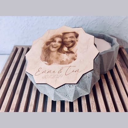 Betonkerze zur Hochzeit - Rustikale Kerze zum verschenke Outdoor-kerze Betonkerze Das Glückswerk