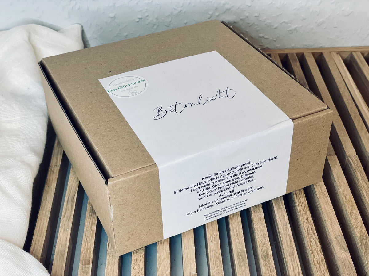 Rustikale Betonkerze als Geschenkidee für Terrasse und Garten