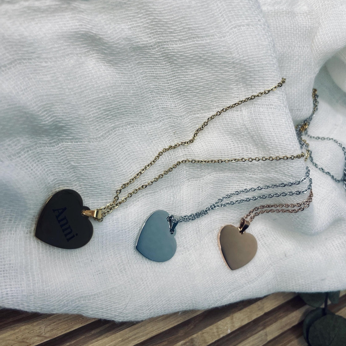 Halskette >> Herz << gold silber rose im Schmuckkästchen mit Wunschgravur Kette Das Glückswerk