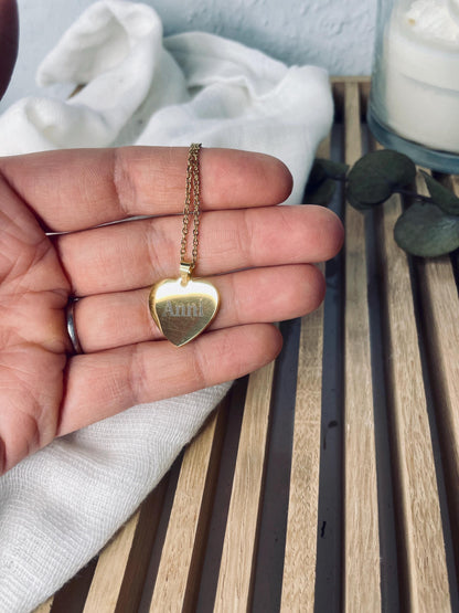 Halskette Herz Gravur, Anhänger Gold Silber Rosegold, im Schmuckkästchen mit Wunschtext, DasGlueckswerk, Personalisierte Geschenk, Charm Necklaces, obsidian