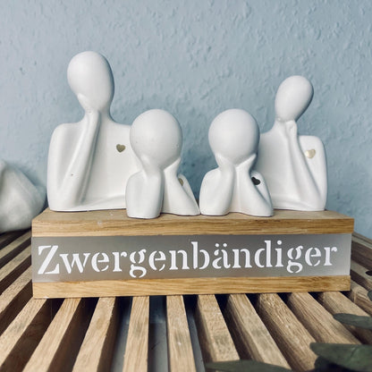 Personalisierter Ständer mit Wunschtext und Familie - Vater Mutter Kind oder paar Dekoration Das Glückswerk