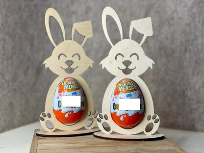 Holz-Osterhase für Eier – Handgefertigte Holzdekoration – Geschenk & Frühlingsdekoration Das Glückswerk