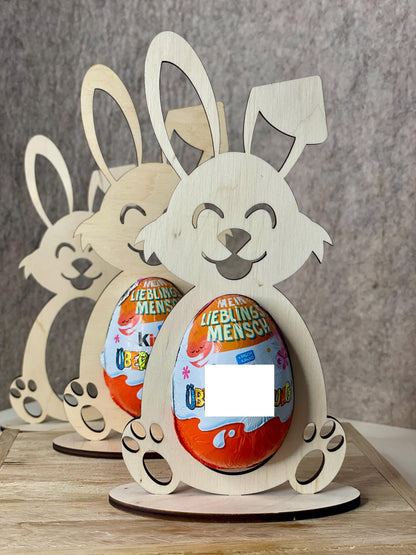 Holz-Osterhase für Eier – Handgefertigte Holzdekoration – Geschenk & Frühlingsdekoration Das Glückswerk
