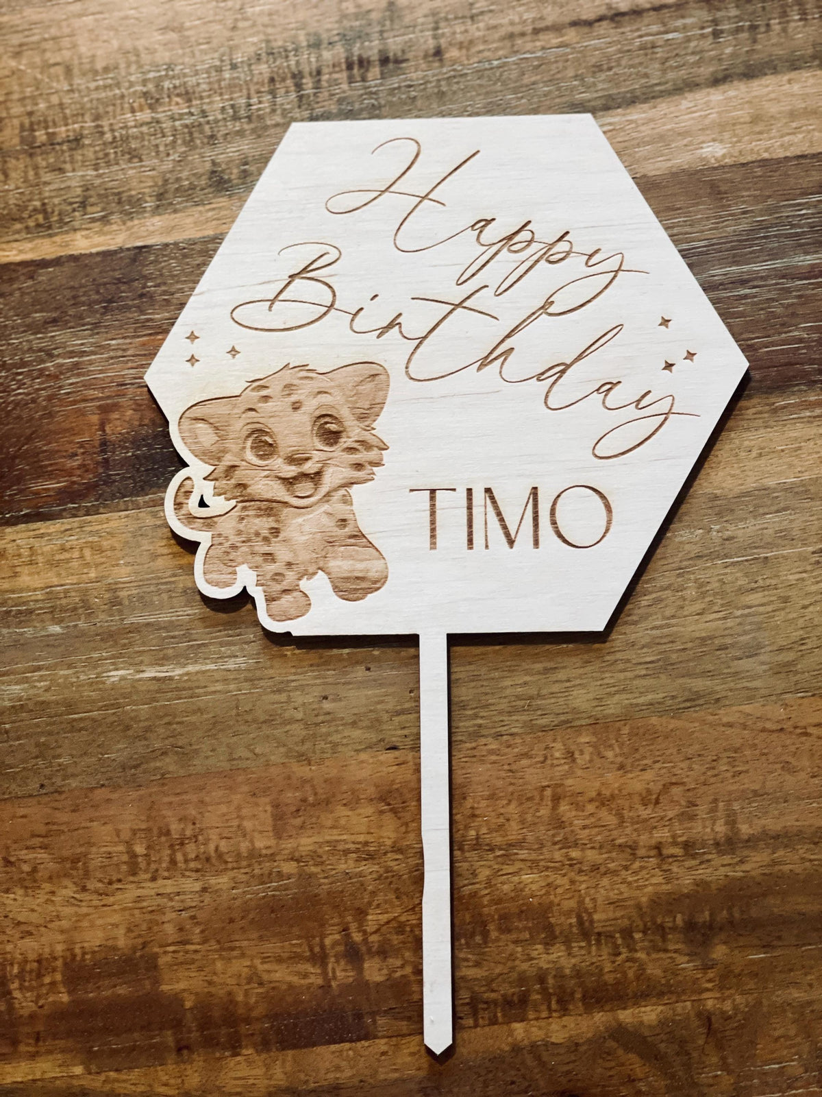 Cake Topper Tiermotiv Name 15cm, Holz personalisiert, Geburtstagstorte Kind, DasGlueckswerk, Geburtstag, Cake Toppers, Holz