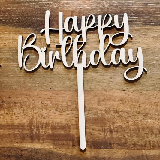 Cake topper für die Geburtstorte „happy Birthday“ aus Holz oder Acrylglas cake Topper Das Glückswerk