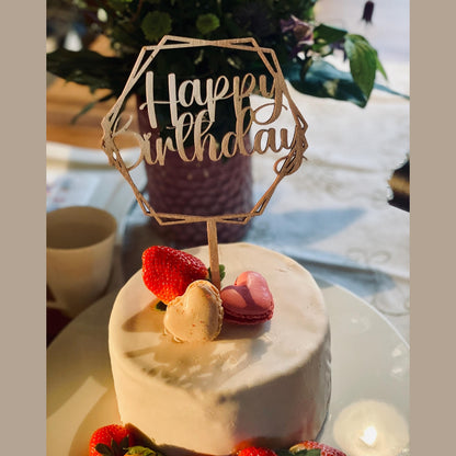 Cake topper für die Geburtstorte „happy Birthday“ aus Holz oder Acrylglas cake Topper Das Glückswerk