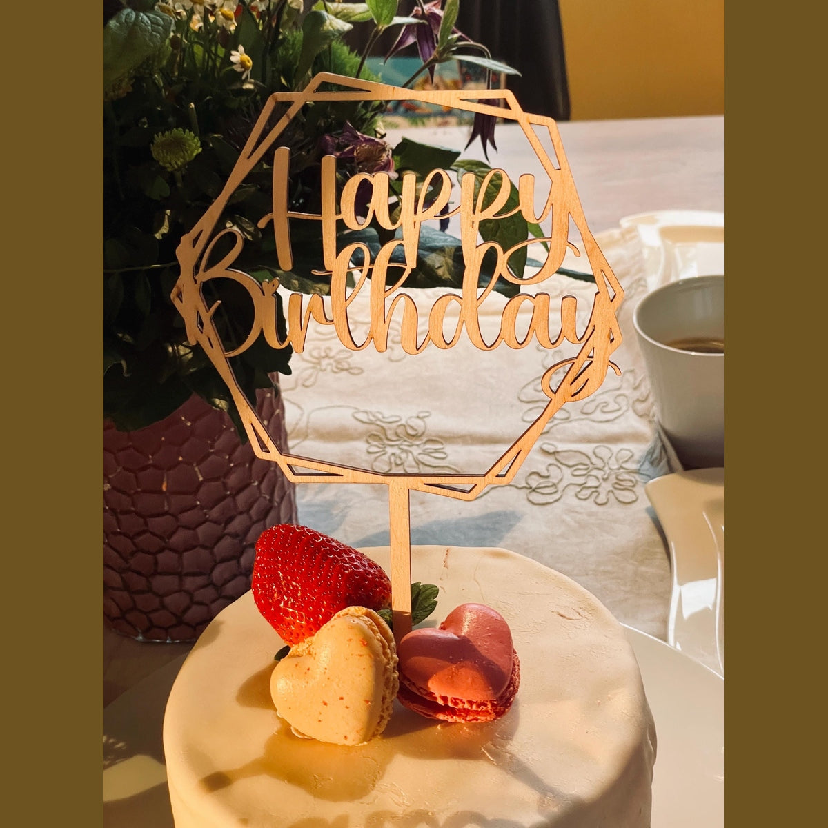 Cake topper für die Geburtstorte „happy Birthday“ aus Holz oder Acrylglas cake Topper Das Glückswerk