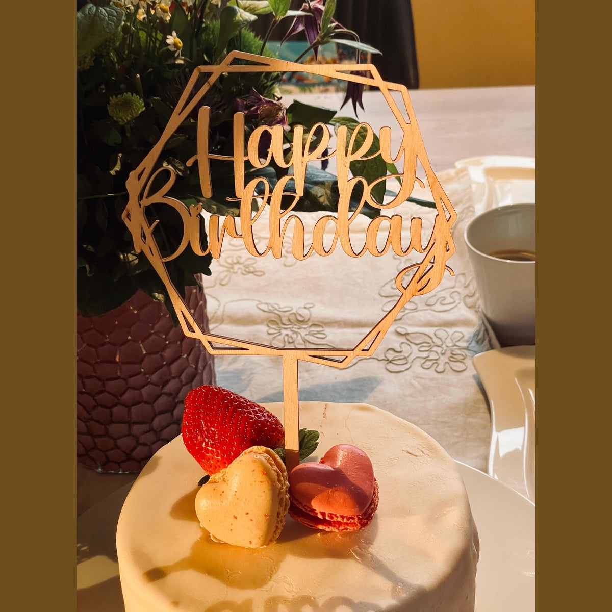 Cake topper für die Geburtstorte „happy Birthday“ aus Holz oder Acrylglas cake Topper Das Glückswerk