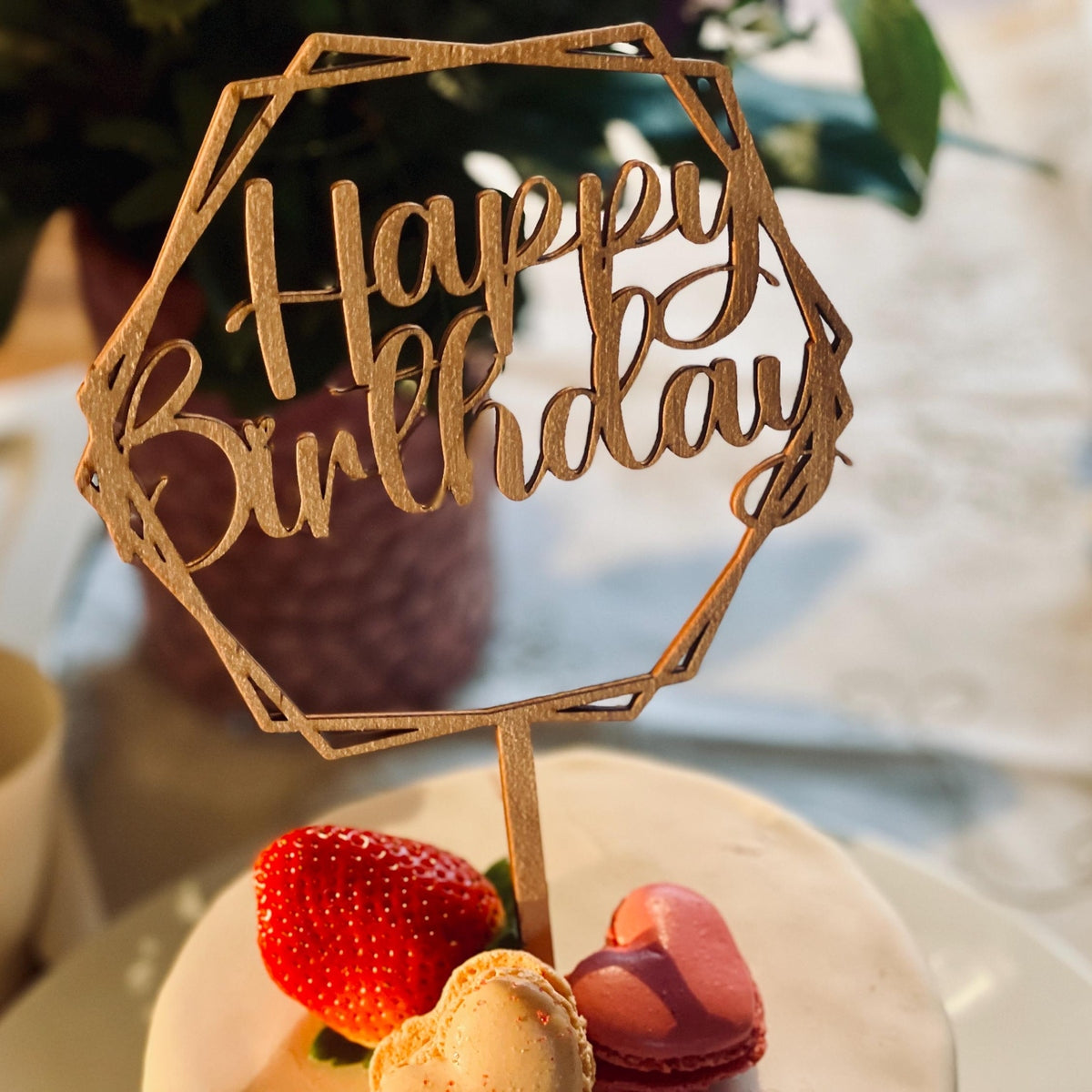 Cake topper für die Geburtstorte „happy Birthday“ aus Holz oder Acrylglas cake Topper Das Glückswerk