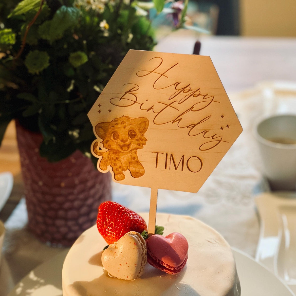 Cake Topper für die Geburtstorte für Kinder – Mit Tier und Personalisierung cake Topper Das Glückswerk