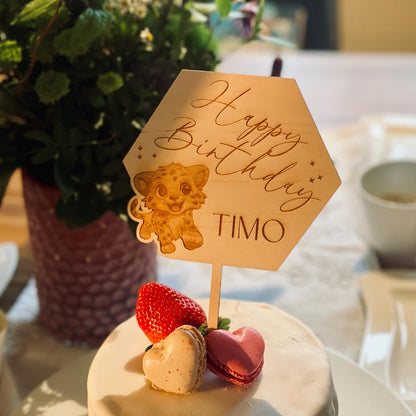 Cake Topper für die Geburtstorte für Kinder – Mit Tier und Personalisierung cake Topper Das Glückswerk