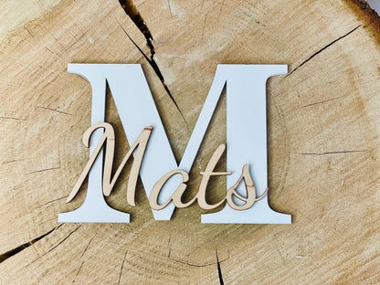 Namensschild Holz Türschild Kinderzimmer, personalisiert mit Wunschname, Geschenk zur Geburt, DasGlueckswerk, Geburtstag, Signs, Holz