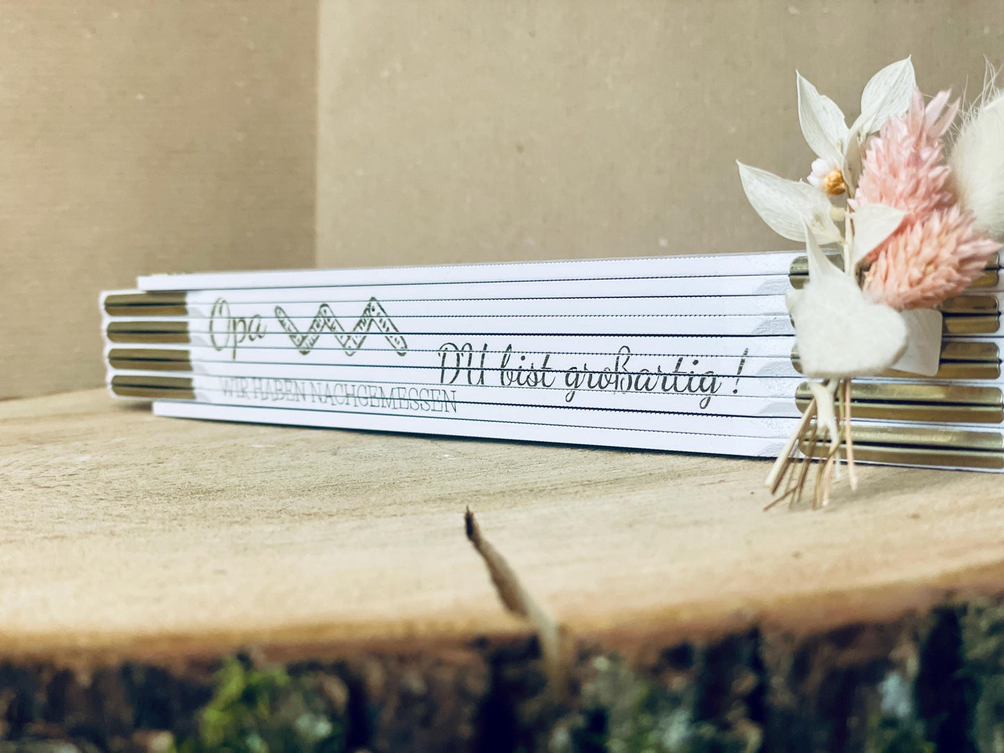 Zollstock mit Wuschgravur als Geschenk für Papa oder Opa