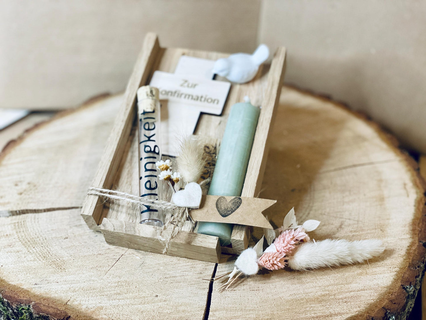 Taufgeschenk Set Kreuz Kerze, Reagenzglas wählbar, personalisiert mit Gravur, DasGlueckswerk, Geburt & Baby, Greeting Cards, holz, raysin, wachs