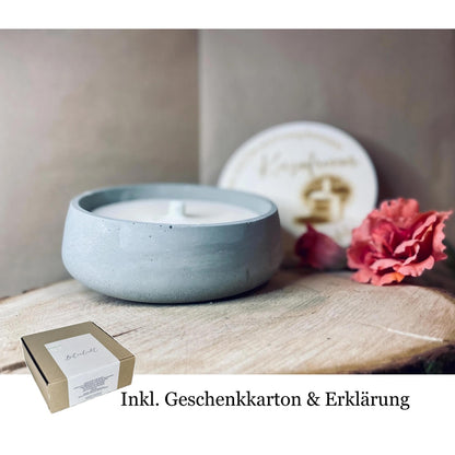 Betonkerze Kerzenfresser-Rustikale Kerze zum verschenken Outdoor-Kerze Betonkerze Das Glückswerk