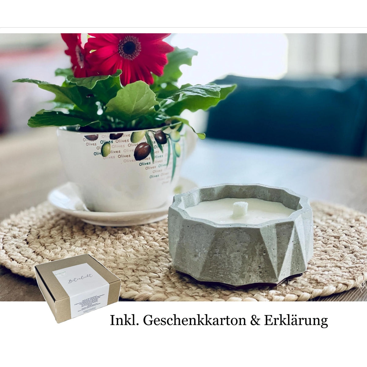Betonkerze Kerzenfresser-Rustikale Kerze zum verschenken Outdoor-kerze Betonkerze Das Glückswerk