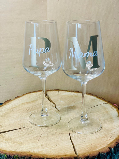 Weinglas personalisiert mit Namen, Weißweinglas Vinylplott Gravur, Geschenk Hochzeit Geburtstag, DasGlueckswerk, Küche & Genuss, Wine Glasses, glas