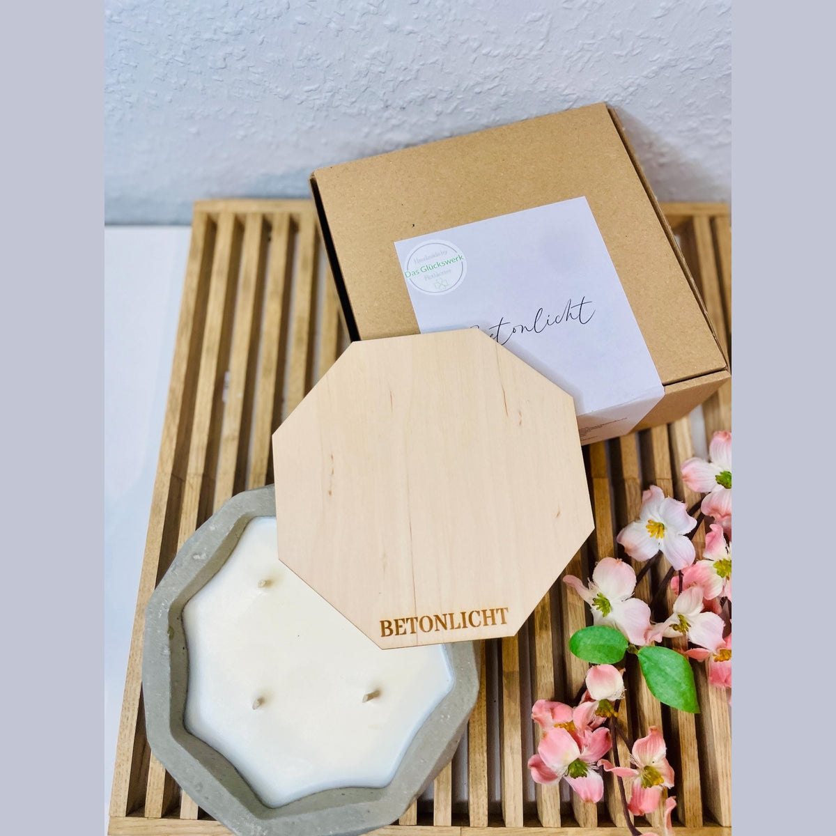 edele schlichte Indoor Betonkerze "BETONLICHT" Betonkerze Das Glückswerk