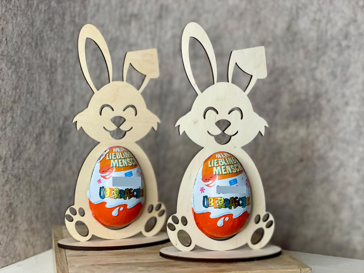SVG Laser Datei Osterhase für Osterei, Vorlage für 3mm Sperrholz, Osterdeko zum Selbermachen, DasGlueckswerk, Digitale Laserdateien, Party Favors, 
