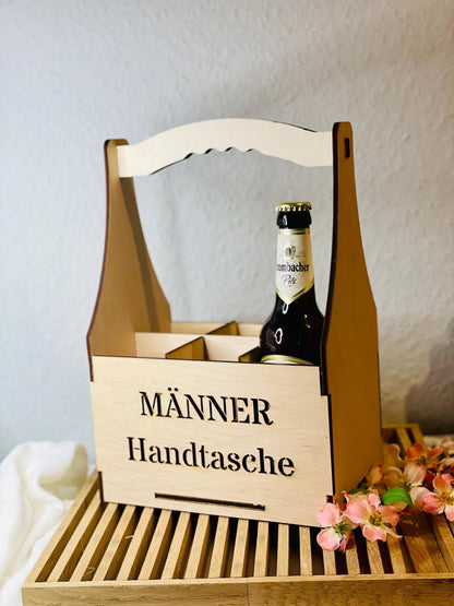 Flaschenträger Holz, Männerhandtasche Flaschenträger, Bierflaschen Träger, Holz Flaschenträger, Flaschenträger für Männer, Geschenk für Bierliebhaber, Flaschenträger für Party, Flaschenträger als Geschenk, Bierträger Holz,