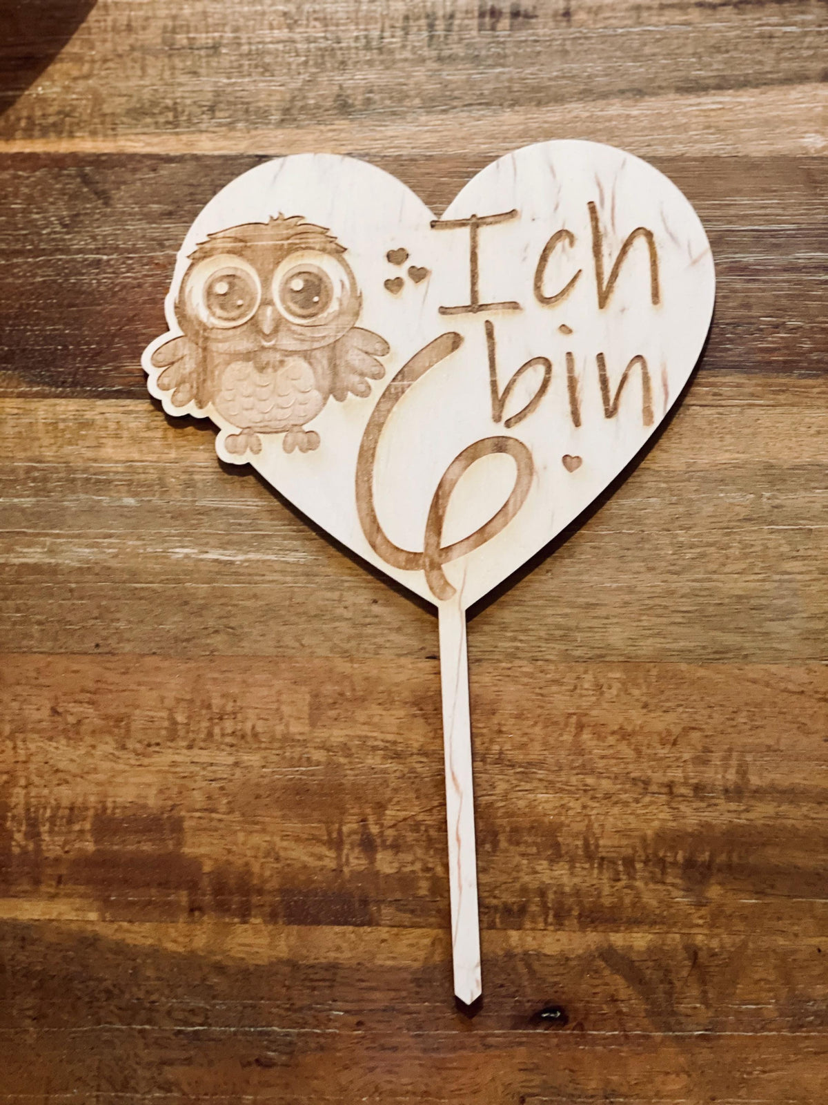 Cake Topper Ich bin Herzform, Holz Tortenaufleger mit Zahl, Kindergeburtstag, DasGlueckswerk, Tierfreunde, Cake Toppers, Holz
