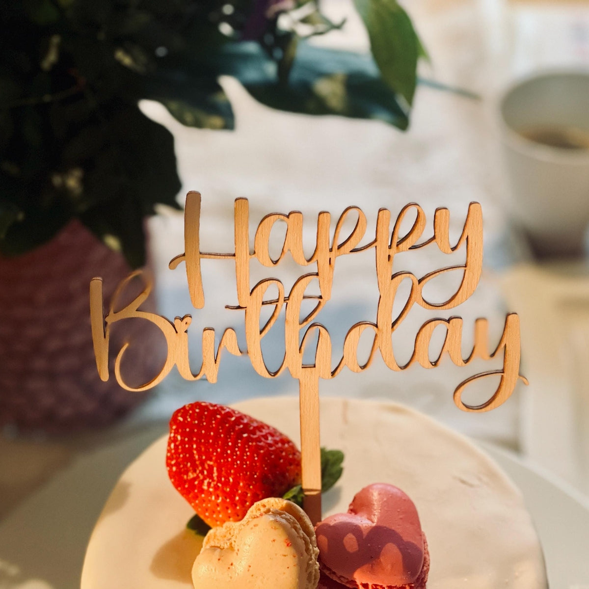 Cake topper für die Geburtstorte „happy Birthday“ aus Holz oder Acrylglas cake Topper Das Glückswerk