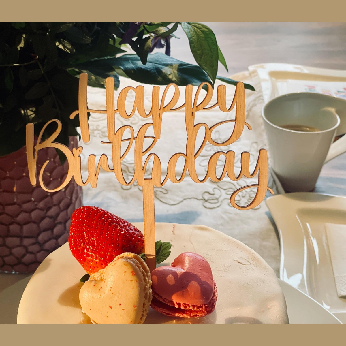 Cake topper für die Geburtstorte „happy Birthday“ aus Holz oder Acrylglas cake Topper Das Glückswerk