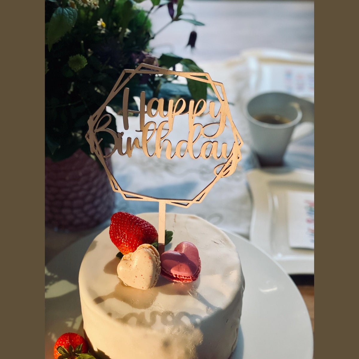 Cake topper für die Geburtstorte „happy Birthday“ aus Holz oder Acrylglas cake Topper Das Glückswerk