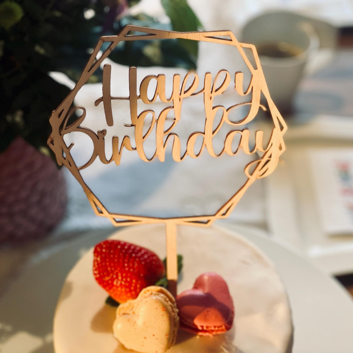 Cake topper für die Geburtstorte „happy Birthday“ aus Holz oder Acrylglas cake Topper Das Glückswerk