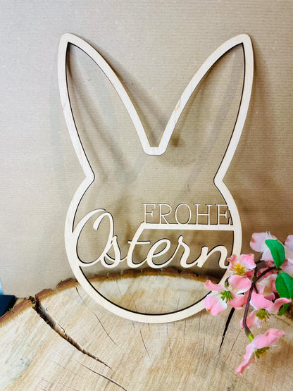 Osterhase aus Holz mit Trockenblumen, DasGlueckswerk, Ostern, Miniatures, holz