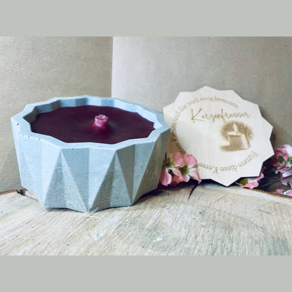 Betonkerze Kerzenfresser-Rustikale Kerze zum verschenken handmade Outdoor-kerze für Garten und Camping, Creme weiß Sojawachs Betonkerze Das Glückswerk