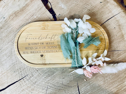 Holztablett Gravur Lieblingsmenschen, personalisierter Spruch, Geschenk Freundschaft, DasGlueckswerk, Dekoration, Greeting Cards, holz
