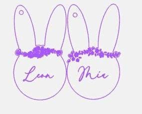 SVG Datei Hasenanhänger zum Lasern, Osterdeko personalisierbar mit Namen, 2 Design Varianten, DasGlueckswerk, Digitale Laserdateien, Gift Wrapping, 