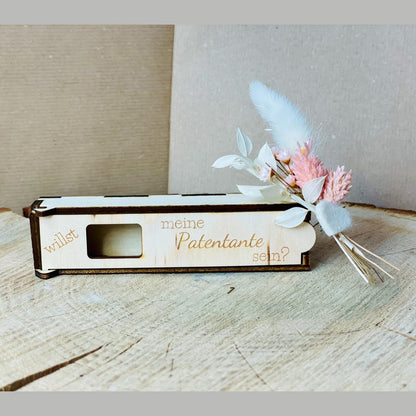 Schokoriegel Geschenk Box für willst du Patentante Patenonkel sein? schokoriegelbox Das Glückswerk