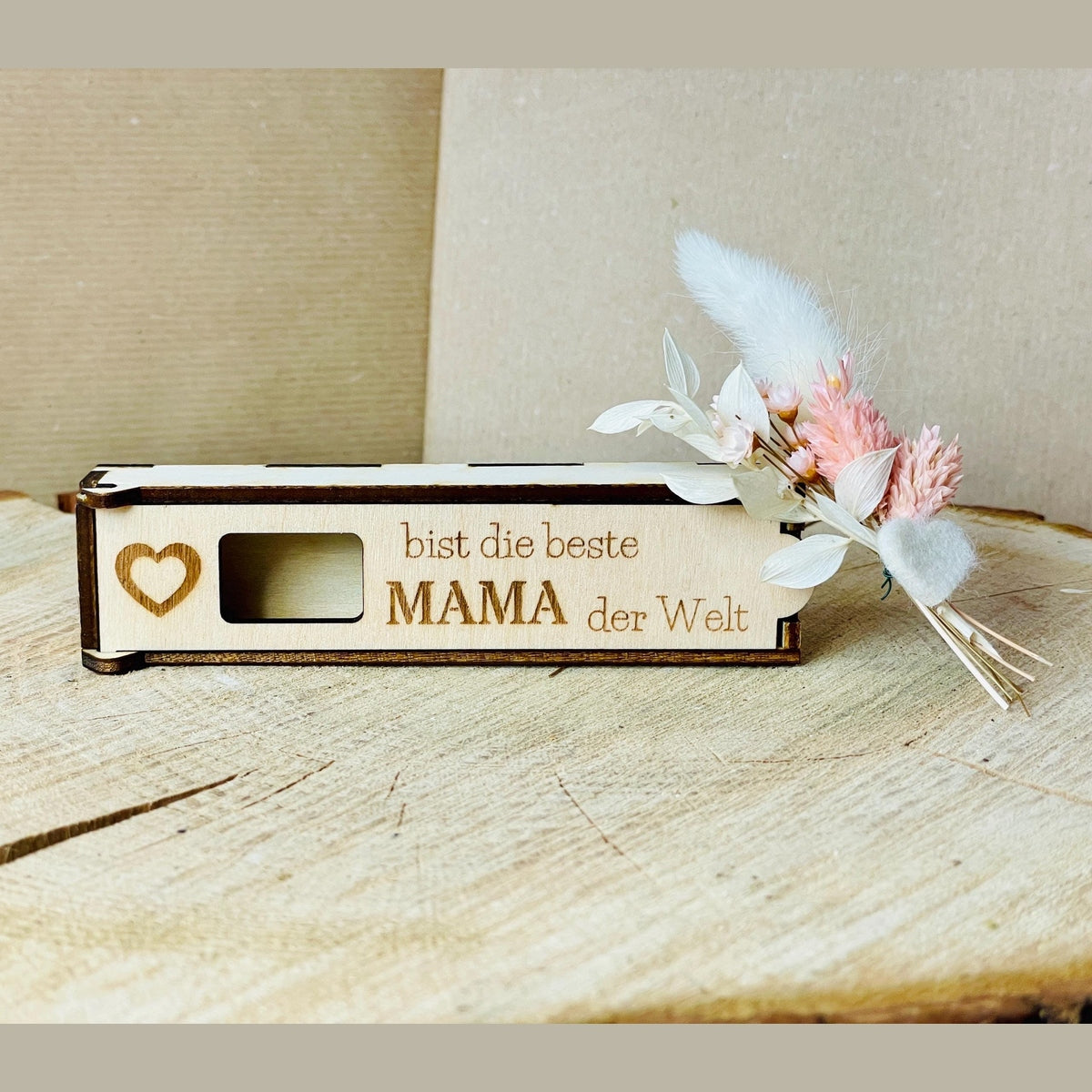 Schokoriegel case mit der Aufschrift "beste/r Oma Opa Papa Mama" Schokoriegelbox Das Glückswerk