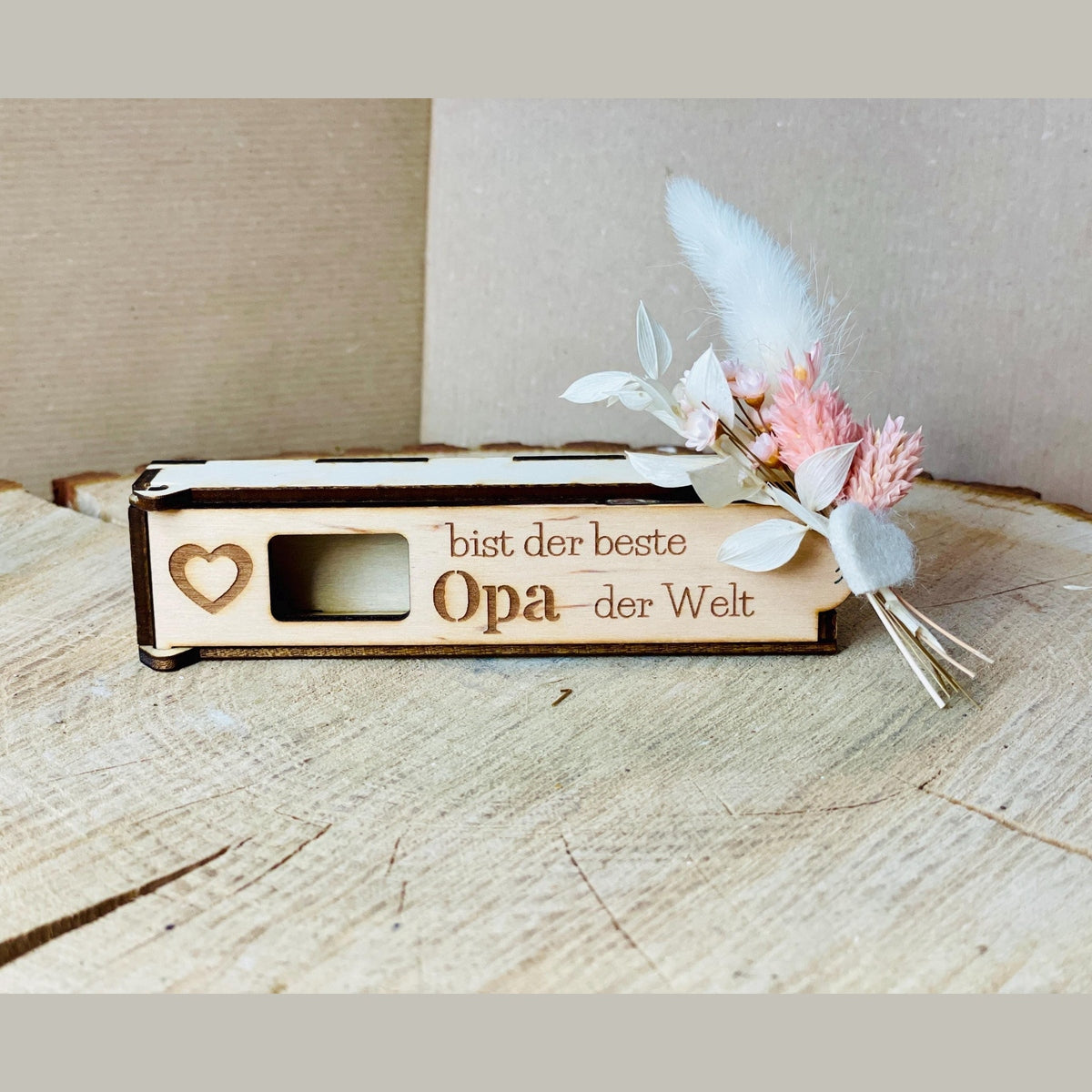 Schokoriegel case mit der Aufschrift "beste/r Oma Opa Papa Mama" Schokoriegelbox Das Glückswerk