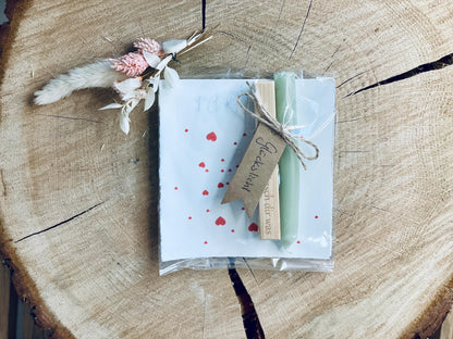 Geburtstagskerze Wäscheklammer Set, Wunsch dir was Aufschrift, kleines Geschenk zum Geburtstag, DasGlueckswerk, Personalisierte Geschenk, Greeting Cards, holz