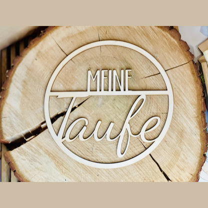 Handgefertigter Holzkranz 'Meine Taufe' – Einzigartiger Schmuck für die besonderen Momente Türkranz Das Glückswerk