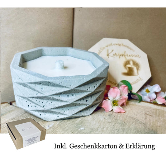 Betonkerze Kerzenfresser-Rustikale Kerze zum verschenke Outdoor-kerze Betonkerze Das Glückswerk